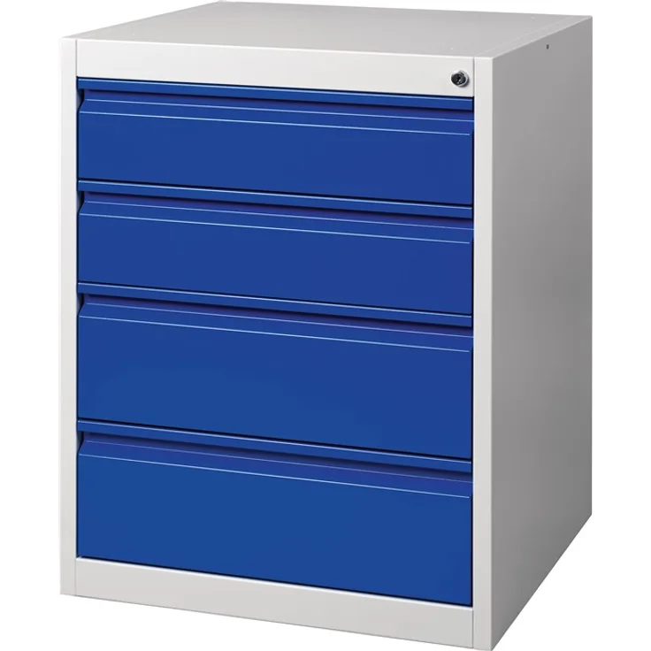 Schubladenschrank BK 600 H800xB600xT600mm grau-blau 4 Schubl.Einfachauszug
