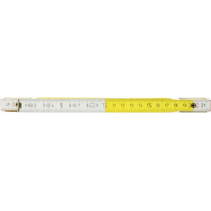 KS Tools 300.0063 Holz-Gliedermaßstab,Weiß-Gelb,2M