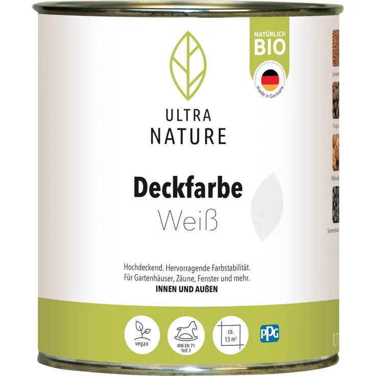 ULTRA NATURE Deckfarbe für Innen und Außen, UV-Schutz, Anthrazit 0,75 L