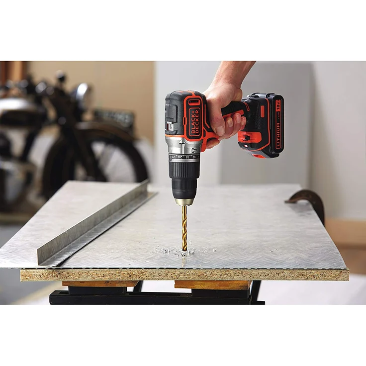 Black?? Akku-Schlagbohrschrauber (18 V 1,5Ah, mit bürstenlosem 2-Gang-Getriebe,LED Arbeitslicht,1 Stück) BL188KB – Bild 3