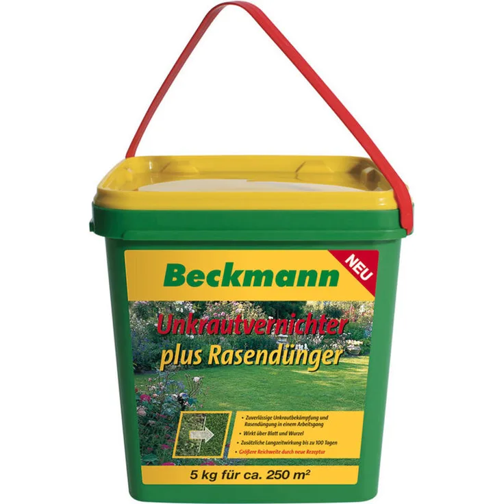 Beckmann 5 kg Rasendünger mit Unkrautvernichter + Langzeitwirkung für ca.250m²