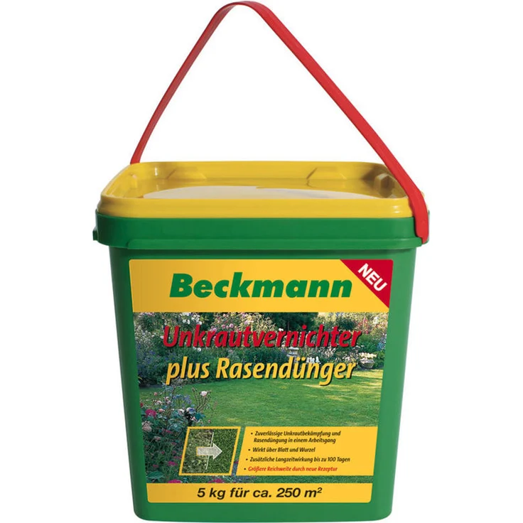 Beckmann 5 kg Rasendünger mit Unkrautvernichter + Langzeitwirkung für ca.250m² – Bild 1