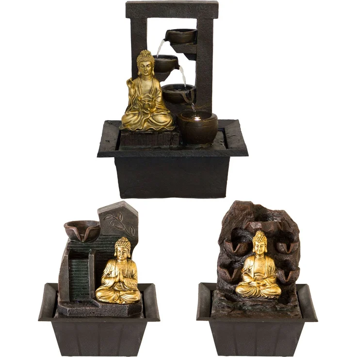 Zimmerbrunnen BUDDHA mit LED-Beleuchtung Karana mit Kugel