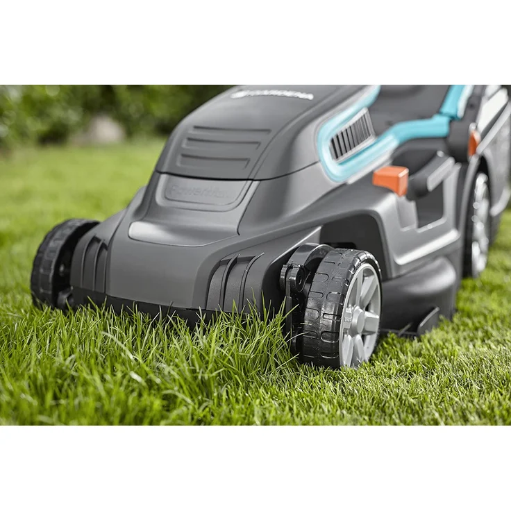 GARDENA PowerMax 1800-42 Elektrorasenmäher: Rasenmäher bis 800 m², 42 cm Schnittbreite, 45 l Fassungsvolumen, Schnitthöhe 20-60 mm, klappbares Gestänge, ergonomischer Handgriff - 5042-20 – Bild 2
