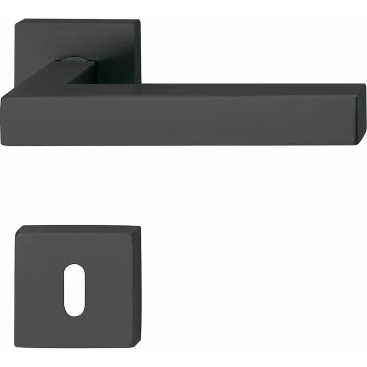Drückergarnitur MALMÖ - auf Rosette BB, 35 - 45, Edelstahl schwarz - Solido