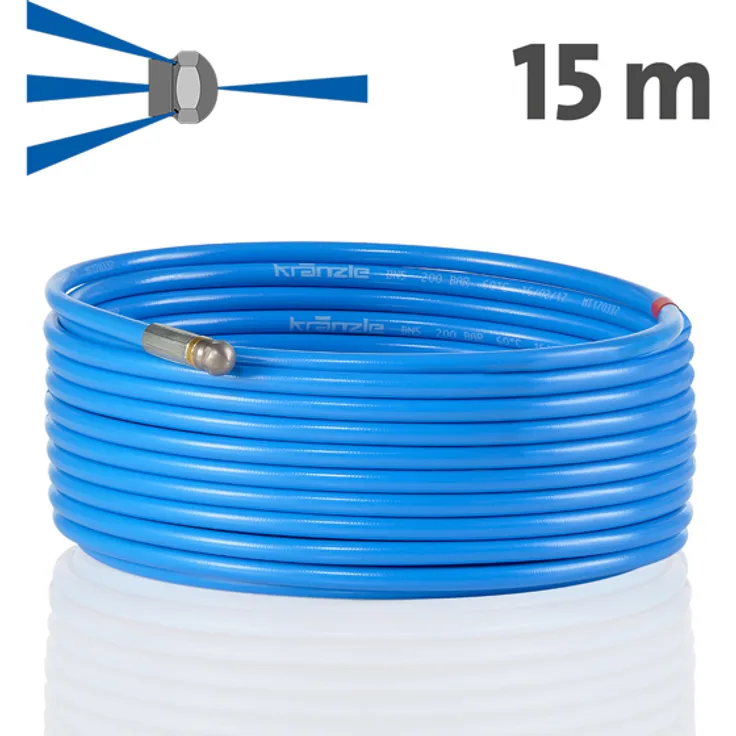 Kränzle Rohrreinigungsschlauch 15 m mit Frontbohrung (41058-F)