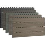 12er-Set WPC Terrassenfliese mit Klicksystem grau