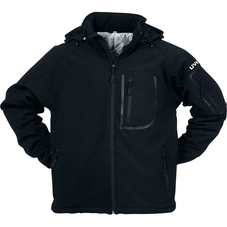 UVEX Herren-Softshelljacke in schwarz, Regular Fit, Größe 4XL