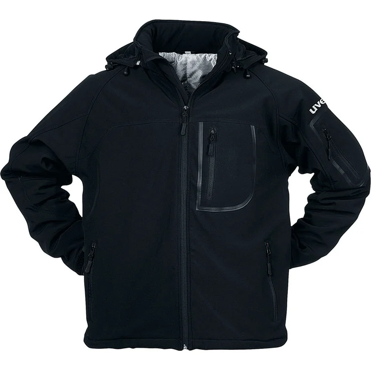 UVEX Herren-Softshelljacke in schwarz, Regular Fit, Größe 4XL