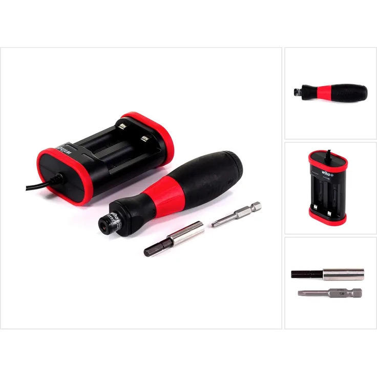 Wiha 43631 Elektrischer Schraubendreher, 12.6 W, 240 V, Rot Schwarz, 5 Tlg