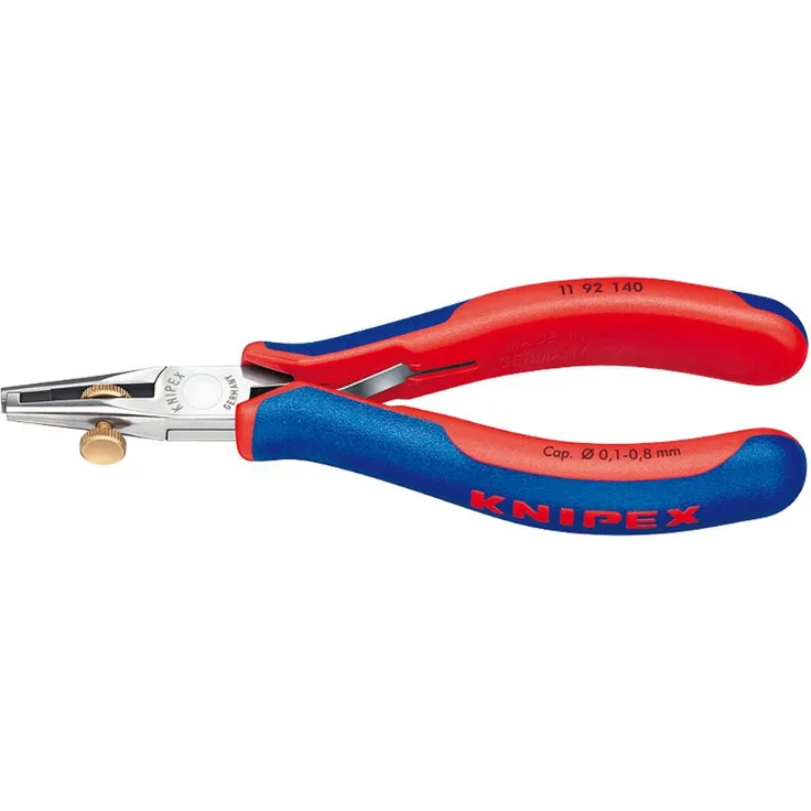 KNIPEX 11 92 140 Elektronik-Abisolierzange mit Mehrkomponenten-Hüllen 140 mm