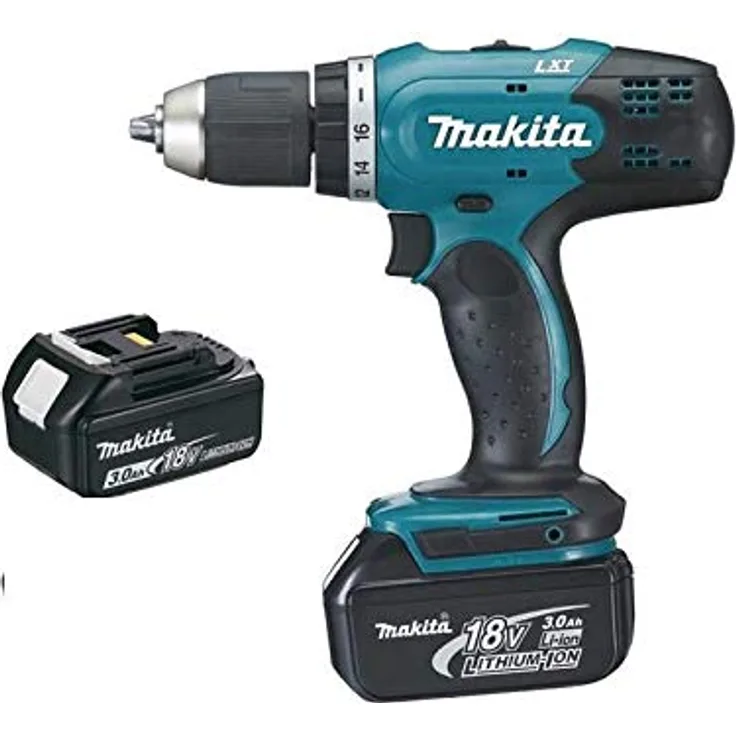 Makita DDF453SFE Bohrmaschine, Akkuschrauber, 18 V, 3,0 Ah + 2 Akkus, Ladegerät, in Koffer