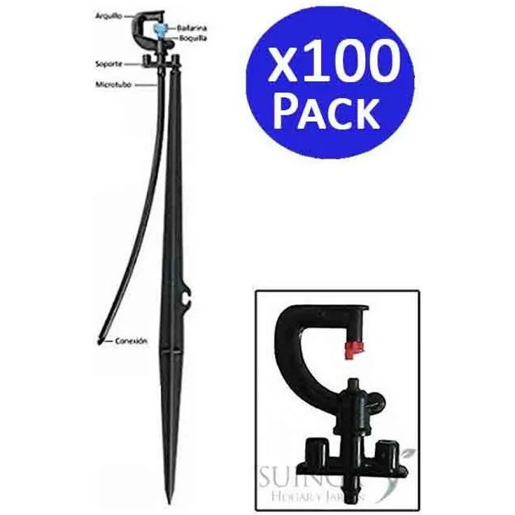 180º Bewässerungs-Mikrosprinkler mit Pfahl. 100 Einheiten