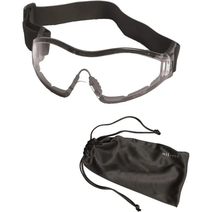 Mil-Tec Schutzbrille para Klar, Schwarz, One Size