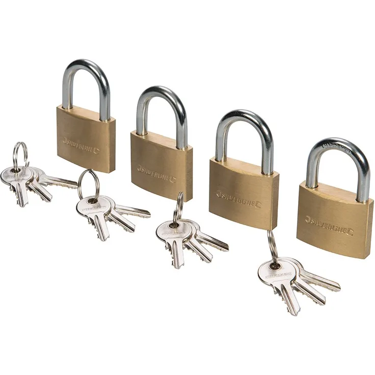 Silverline 675152 Gleichschließende Vorhängeschlösser, 4-tlg. Satz 40 mm