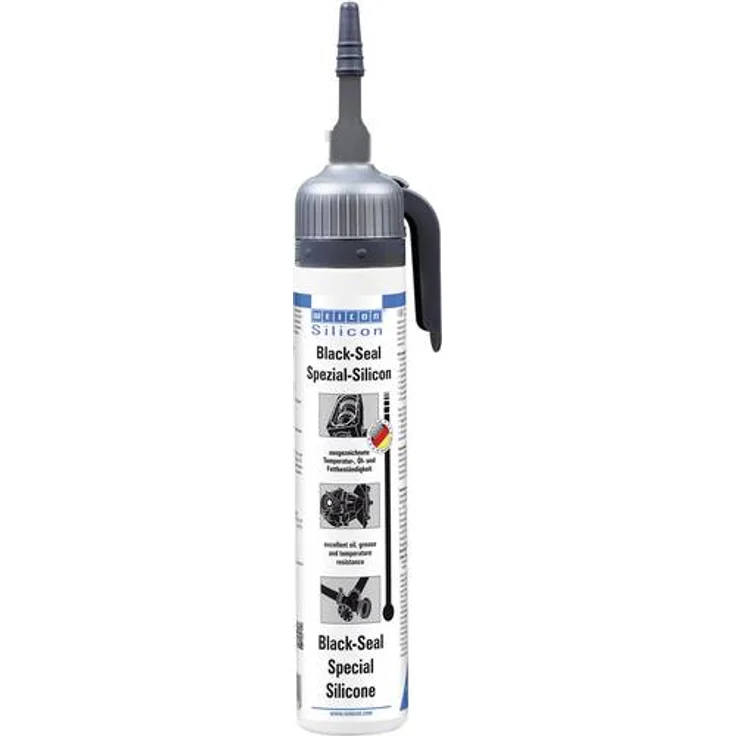 WEICON Black-Seal - 200 ml - Silikonkleber - vielseitige Dichtmasse - schwarz  – Bild 1