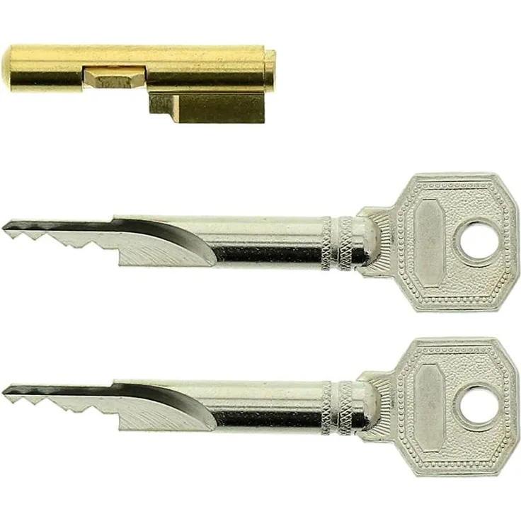 BURG-WÄCHTER Schlüssellochsperrer für Einsteckschlösser, Zimmertürsicherung, Zylinder-Durchmesser: 7 mm, Inkl. 2 Schlüssel, E 7-2 SB, 04282