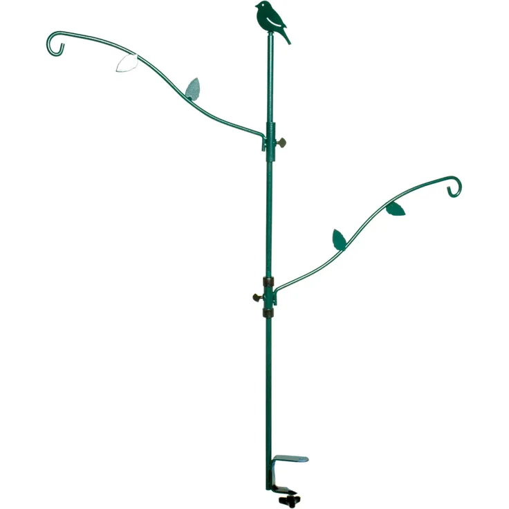 dobar 10854 Dekorativer grüner Metall-Balkonhalter für Futtersäulen Futterspender Meisenknödel Vogel-Futterstation