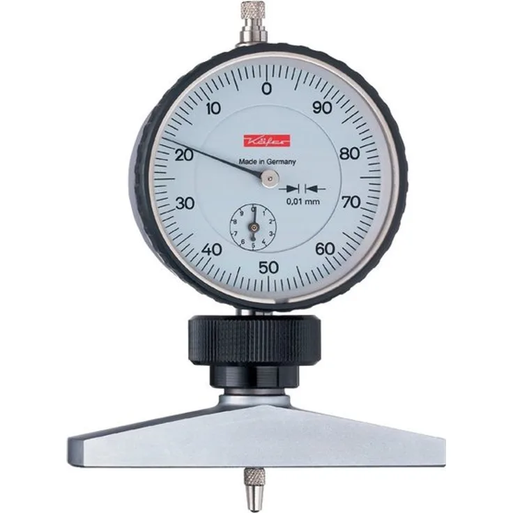 Käfer Tiefenmessgerät 0,01mm / 10mm / 58mm / 2 Zeiger / DIN 878, fu ungeprüft 40008 (40008)