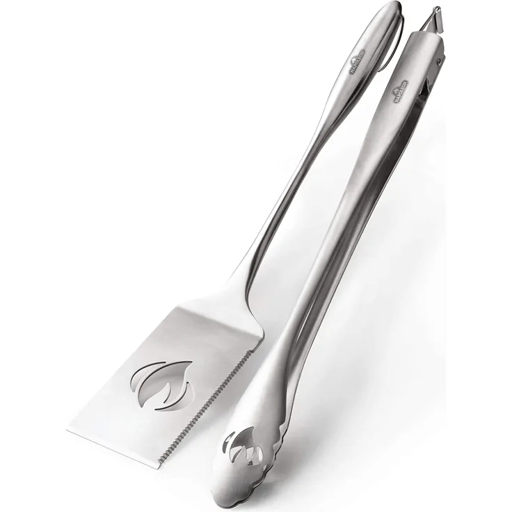 Napoleon 70033 Commercial Grillbesteckset Grillwerkzeug, Edelstahl, 2 Stück