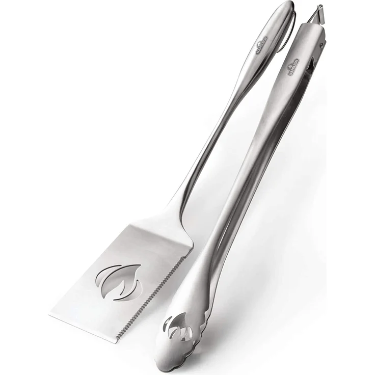 Napoleon 70033 Commercial Grillbesteckset Grillwerkzeug, Edelstahl, 2 Stück – Bild 1