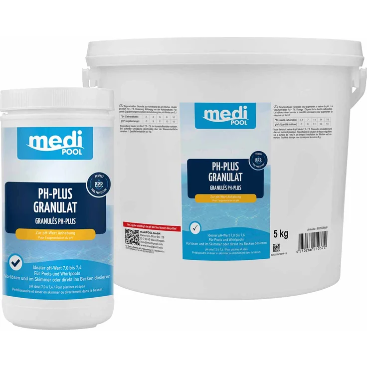 MediPool pH-Plus Granulat, pH Heber, Regulator, Wasserpflege, Chlorgranulat für den Pool – Bild 1