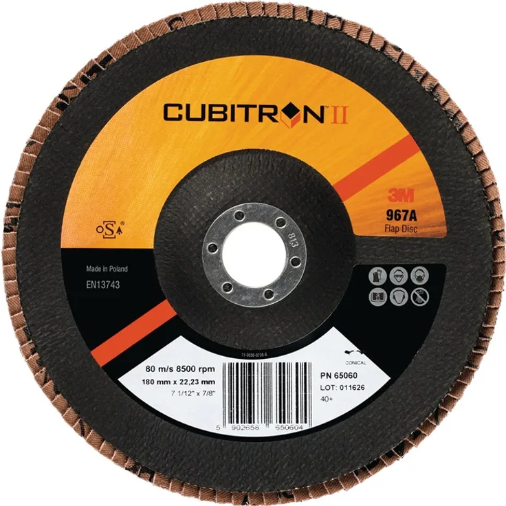 Fächerscheibe Cubitron II 967A D.125mm K.40 fl.INOX CO 3M