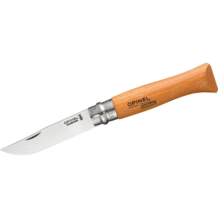 Opinel Carbon Erwachsene Messer-Größe 9-Nicht rostfrei, Natur, N° 09