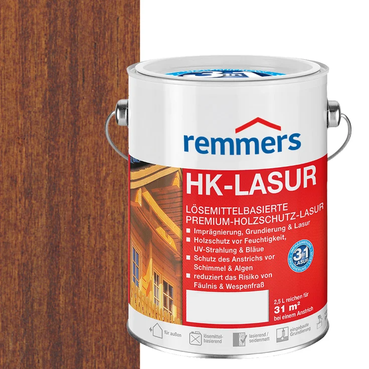 Remmers - Remmers HK-Lasur 2,5 L Eimer Kastanie - braun – Bild 1