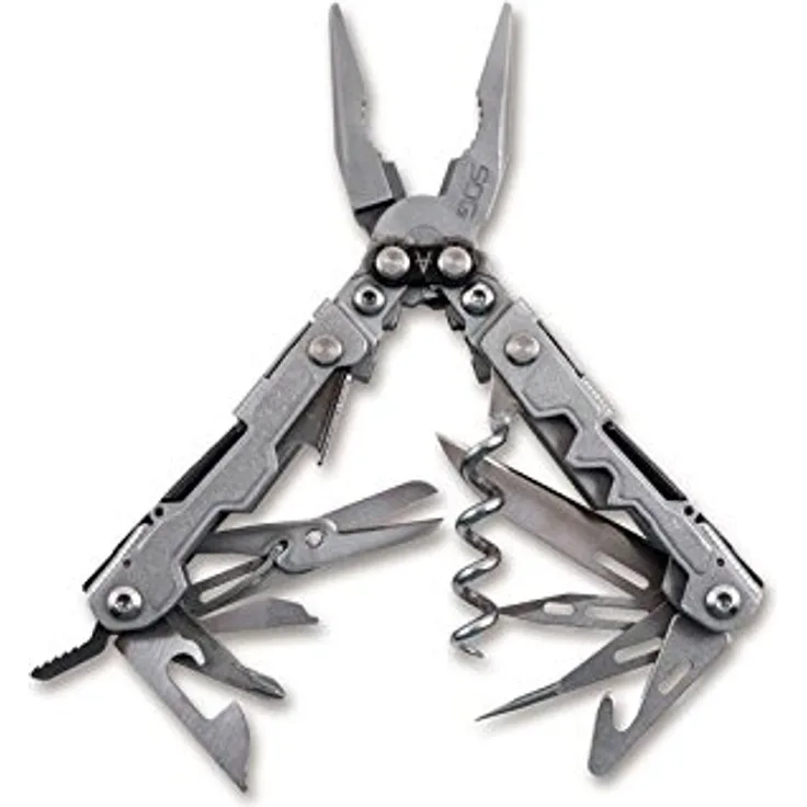 SOG Erwachsene POWERLITRE-Bead Blast Multitool, Silber, 12,5 cm