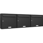 3er Briefkasten Anthrazit Anlage 3 Fach Wandbriefkasten Postkasten Ausführung 2