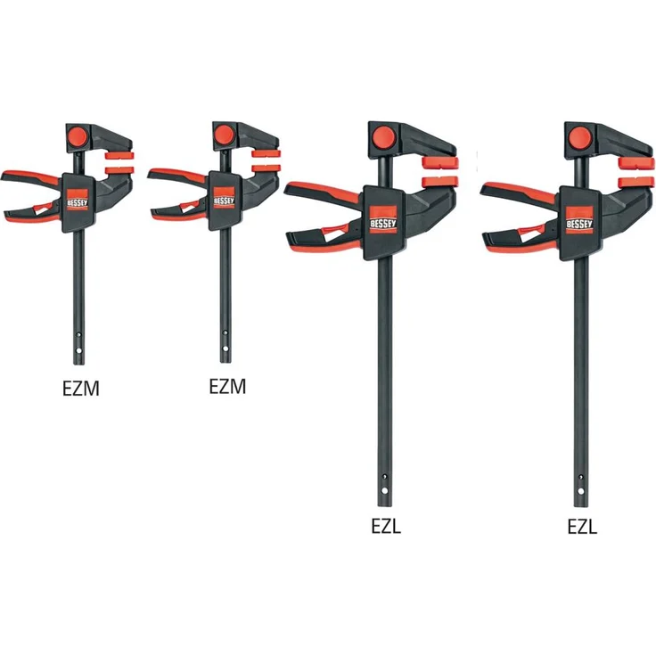 Bessey Einhandzwingen-Set EZM 4-teilig mit 2 x EZM15-6 und 2 x EZL30-8 – Bild 1