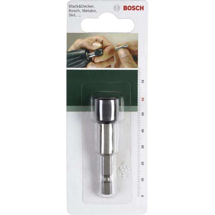 Bosch 2609255902 DIY Universalhalter 59 mm 1-4 Zoll Au ensechskantschaft mit Dauermagnet, mit Schnellwechselfutter ( und )