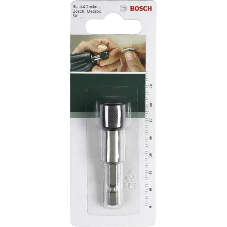 Bosch 2609255902 DIY Universalhalter 59 mm 1-4 Zoll Au ensechskantschaft mit Dauermagnet, mit Schnellwechselfutter ( und )