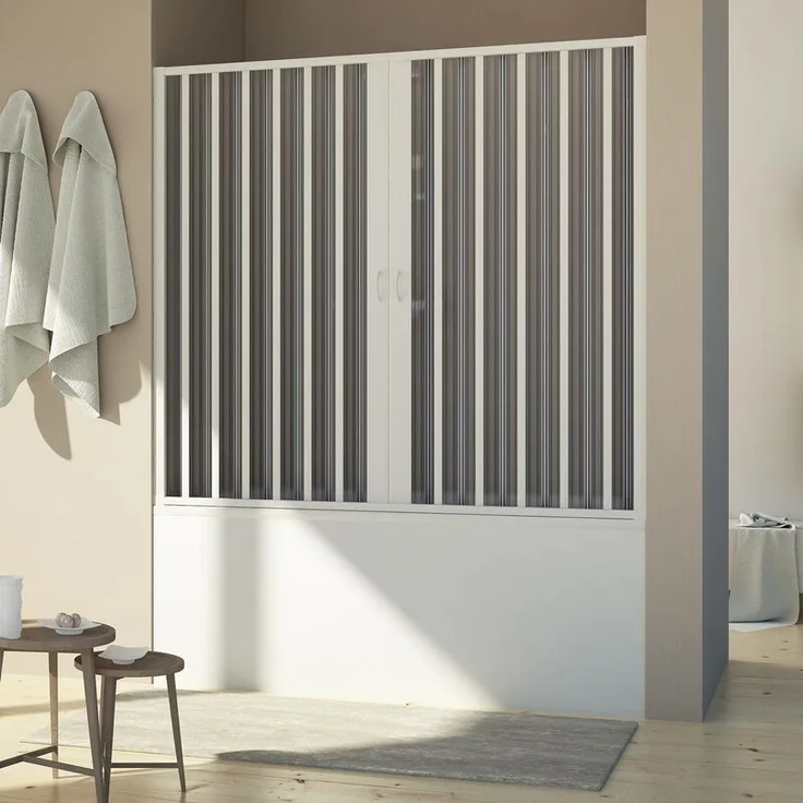 Badewannenaufsatz Duschtür in PVC 160 CM mod. Delfi Zentral