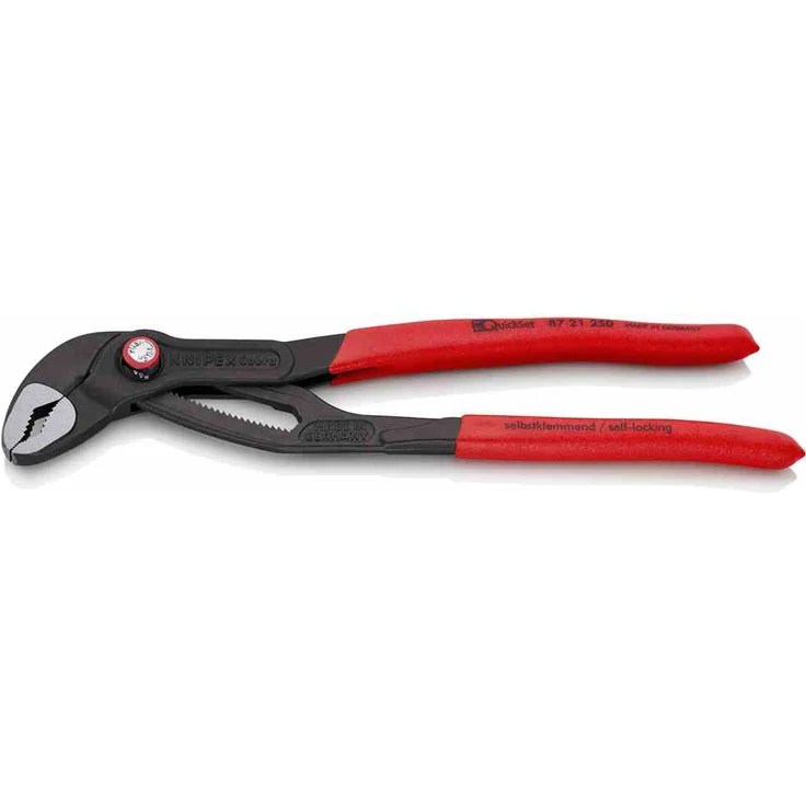 KNIPEX 87 21 300 Cobra QuickSet Hightech-Wasserpumpenzange mit rutschhemmendem Kunststoff überzogen grau atramentiert 300 mm – Bild 1