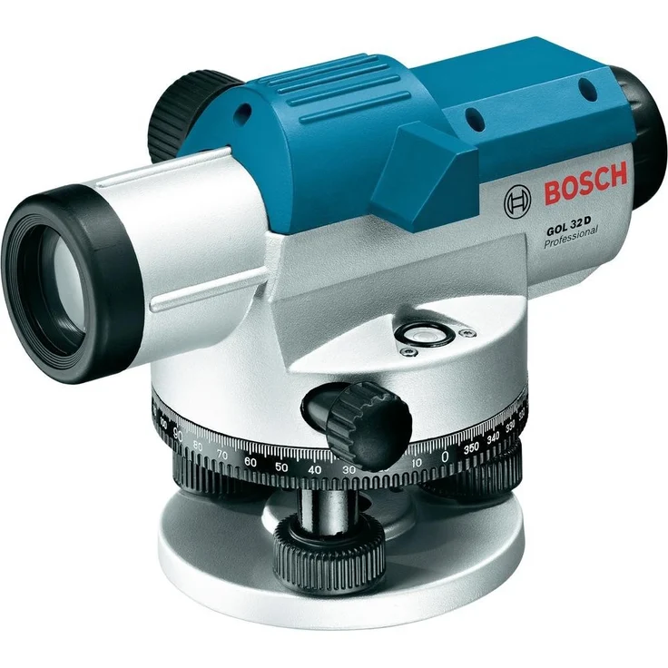 Bosch Professional Optisches Nivelliergerät GOL 32 D (32-fache Vergrößerung, Maßeinheit: 360 Grad, Arbeitsbereich: bis zu 120 m, im Transportkoffer) – Bild 1