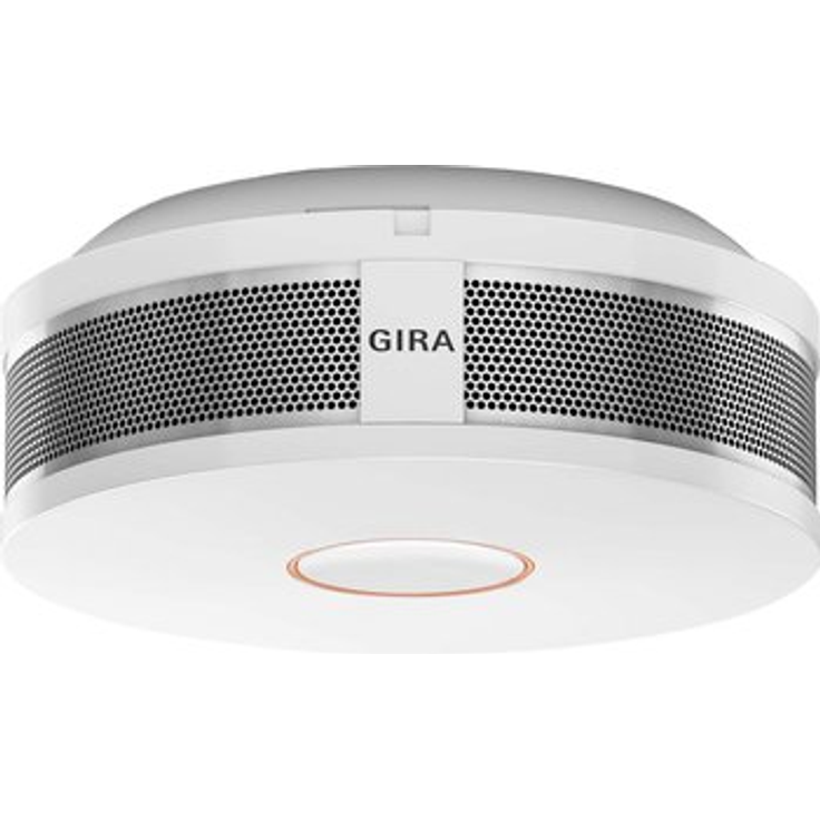 Gira Rauchwarnmelder Dual Q DIN14604, vernetzbar über Funk und Draht, reinweiß, 233602