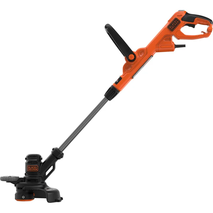 Black+Decker BESTE630 Elektro-Rasentrimmer E-Drive, manuelle Fadenverlängerung auf Knopfdruck EasyFeed, werkzeuglos umstellen von Trimmen auf Kantenschneiden, 550 W, 230 V, Schwarz, 30 cm