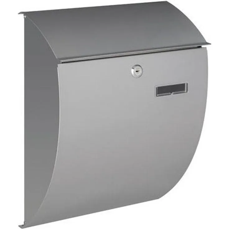 TOOLLAND - BG61004 Briefkasten, Nice, 40.3 cm Höhe x 31 cm Breite x 16.5 cm Länge, Silber 175664