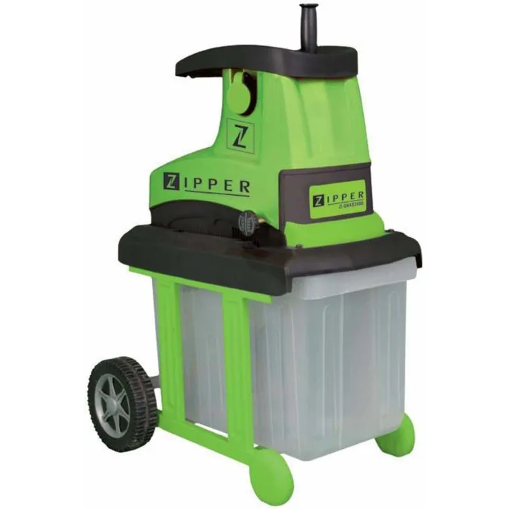 Zipper ZIGHAS2600 Leistung 2 600 W Häckselsystem Walze Materialstärke 40 mm Fangsackvolumen 60 l Motorschutzschalter