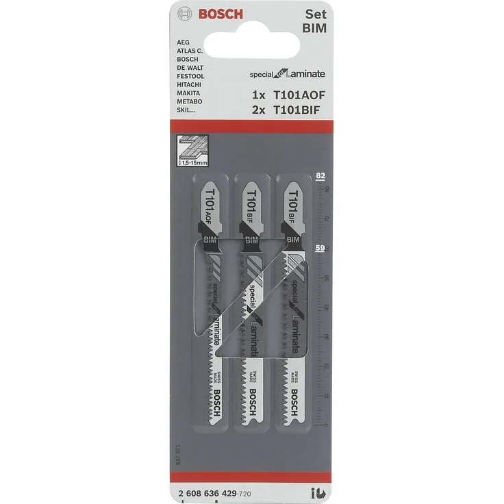 Bosch Professional 3tlg. Stichsägeblatt-Set Special for Laminate zum Sägen in Laminat
