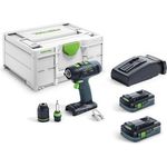 Festool T 18+3 HPC 4,0 I-Plus Akku-Bohrschrauber 18V 50Nm + Zubehör + 2x Akku 4Ah + Ladegerät + Koffer (576446)