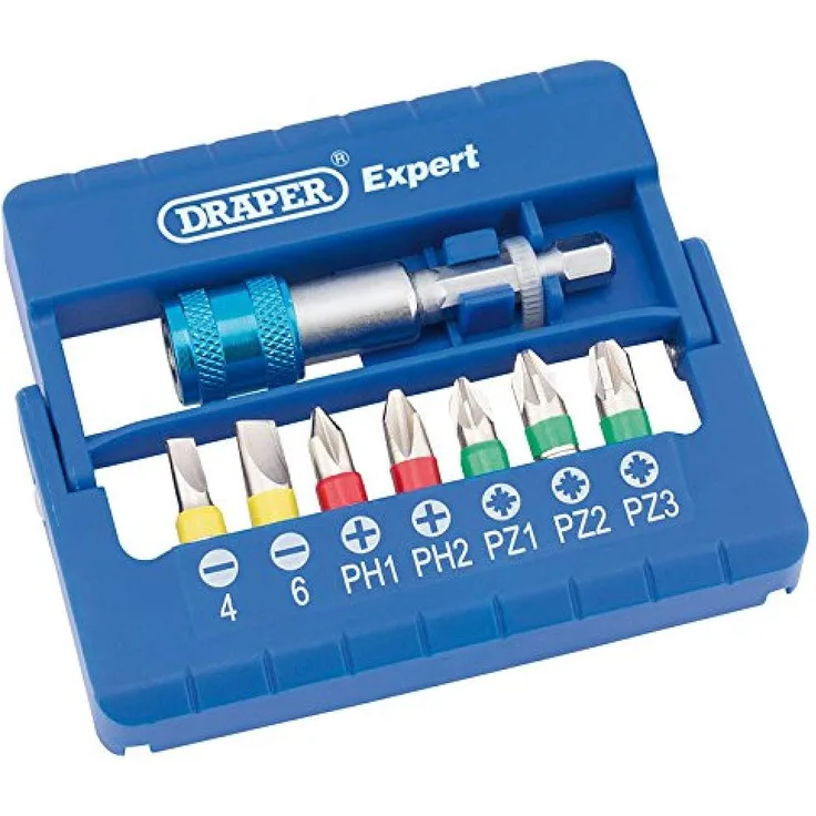 Draper 82400 Buntes Schraubendreher-Bit-Set mit Magnethalter, 8-teilig, 8 Stück, 8 Pieces