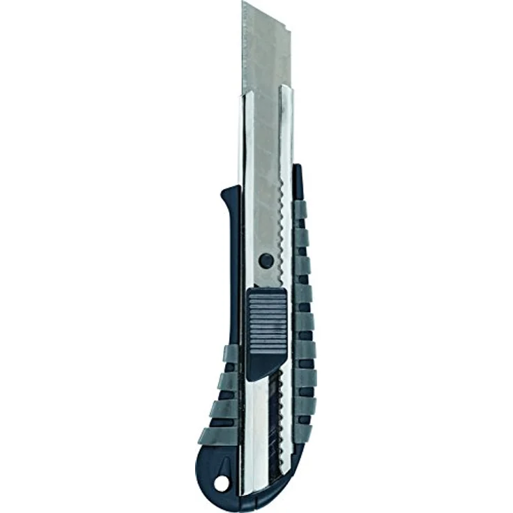 KWB Cuttermesser mit Abbrechklinge 18mm 015118 (Edelstahl Klingenführung, schweres Gehäuse mit gummierter und Rutschfester Grifffläche), 18 mm