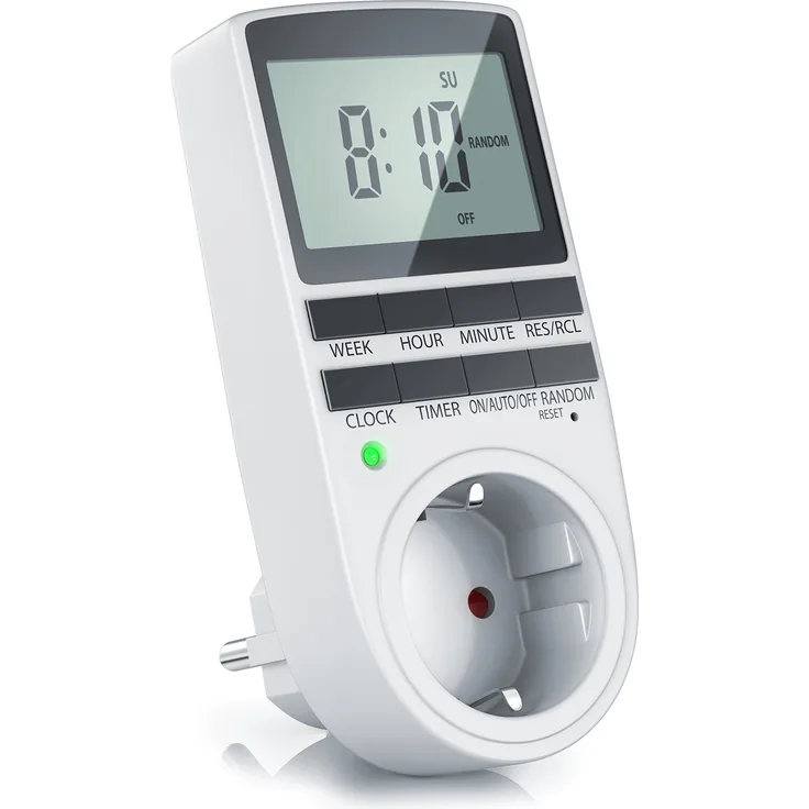 CSL - Zeitschaltuhr digital - 2,1 LCD-Display 5,3 cm - 3680W - Digital-Zeitschaltuhr mit 10 konfigurierbaren Programmen - Back-Up Reserve-Akku - Zufallsschaltung - integrierter Berührungsschutz