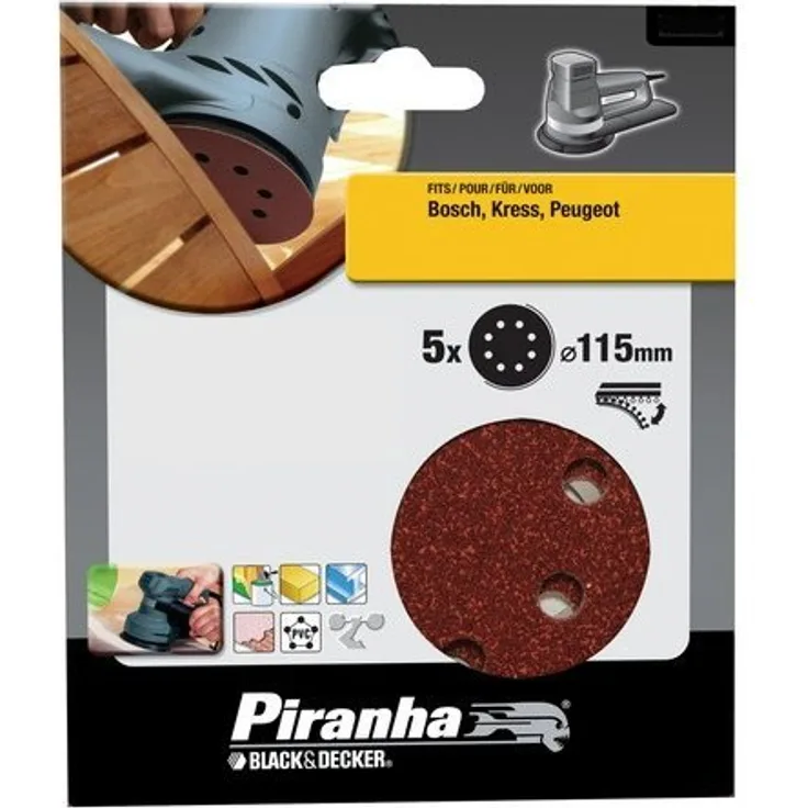 Schwarz & DECKER grob Schleifblätter mit Körnung 80 Zeichenblöcke rund X32007