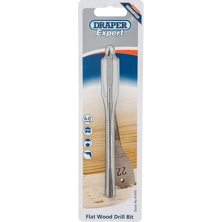 DRAPER EXPERT fb100pb Flache Holz Bit, blau, 6,0 mm