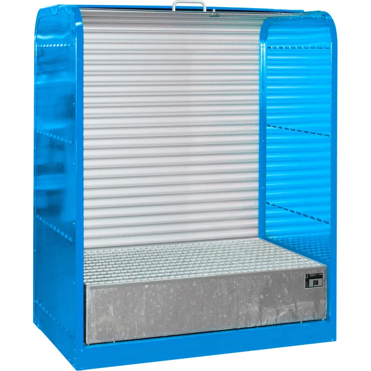Bauer Gefahrstoff-Rollladenschrank RSG-1, max. 2x 200-l-Fässer, Lichtblau