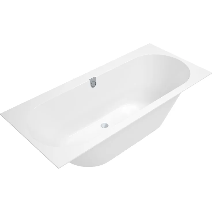 Villeroy & Boch Oberon 2.0 Duo rechteckige Badewanne, Einbau, Quaryl, 1800 x 800 mm, UBQ180OBR2DV, Farbe: Stone White, Ceramic Plus - UBQ180OBR2DV-RW